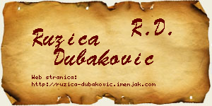 Ružica Dubaković vizit kartica